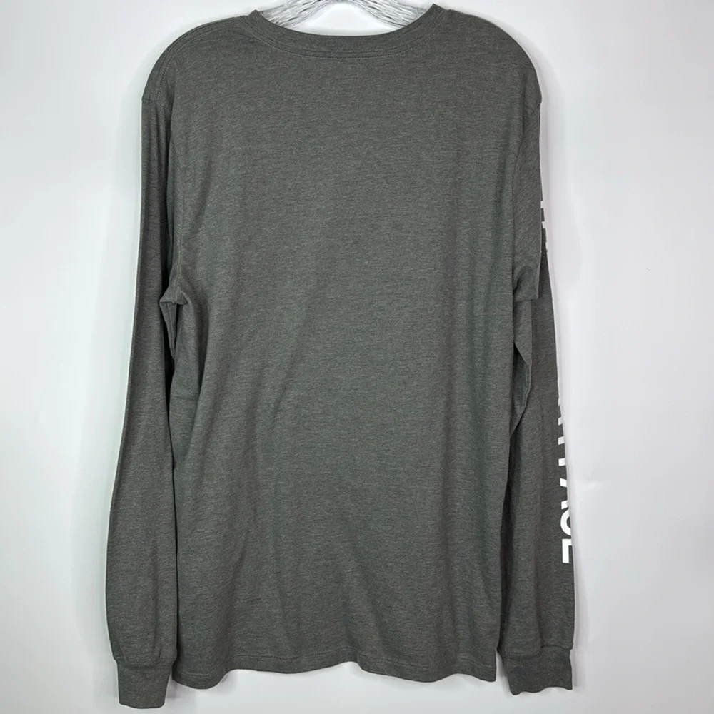 The North Face Grey Long Sleeve Logo Shirt Size Medium Men's